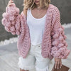 Caitlin Puff Sleeves Hand Knit Cardigan - 2 Love One